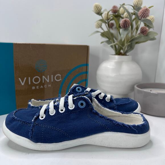 Vionic Beach Breeze Canvas Slip On Sneaker Blue Women 5M - Picture 7 of 10